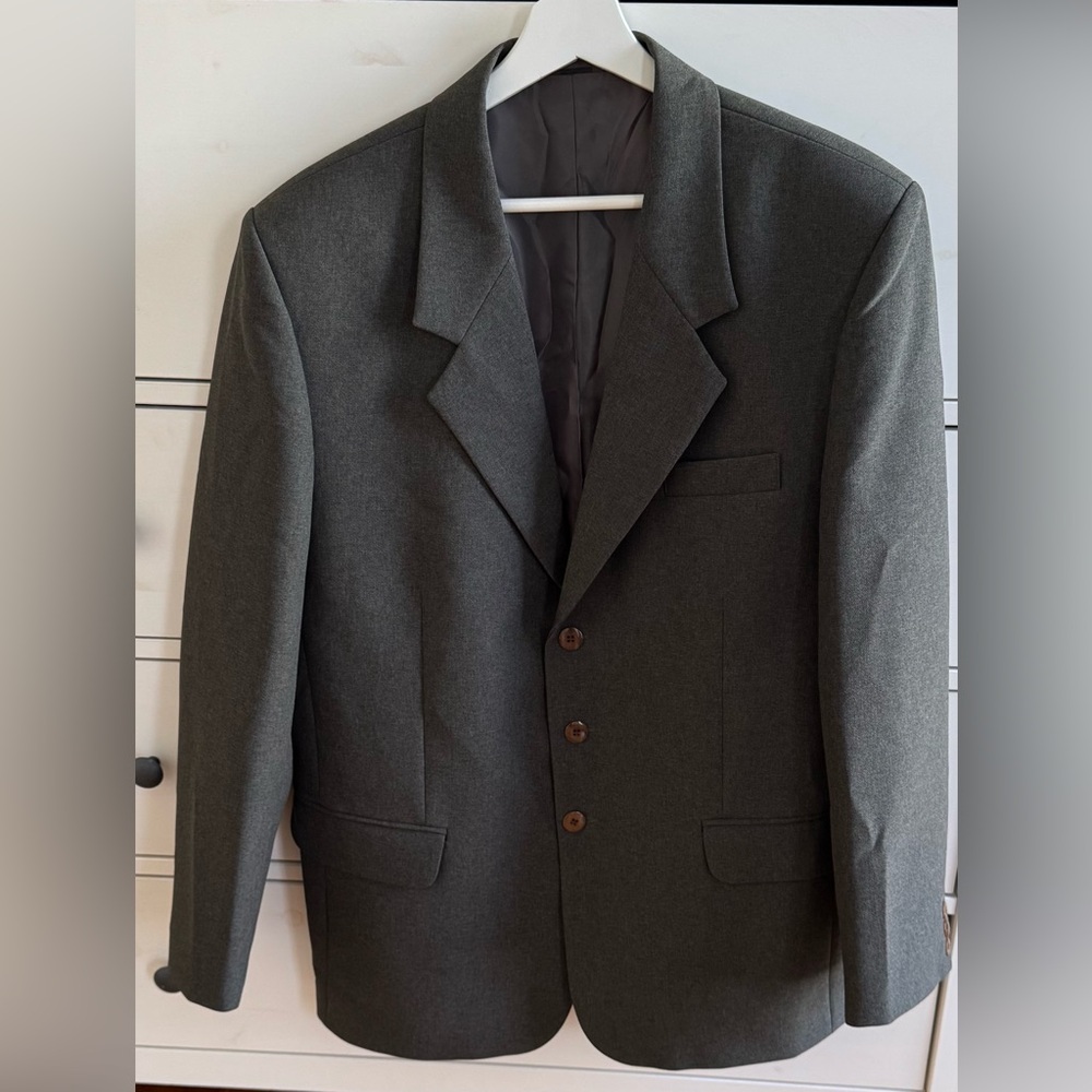 Vintage Men's brown tweed single breasted 3 button Blazer suit jacket, size L